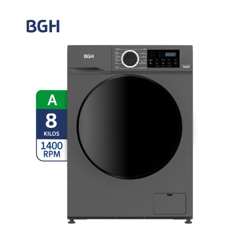 Lavarropas BGH Automático Inverter 8kg Dark Silver