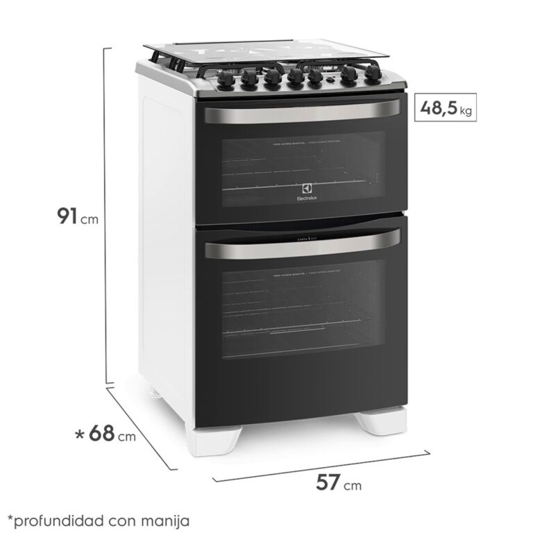 159886-1200-1200 Cocina Doble Horno Sup/Eléctrico Inf/Gas Electrolux 56DBQ