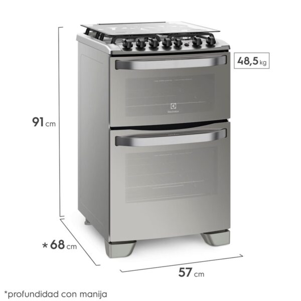 Cocina Doble Horno Sup/Eléctrico Inf/Gas Electrolux 56DXQ