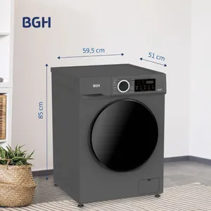 Lavarropas BGH Automático Inverter 8kg Dark Silver